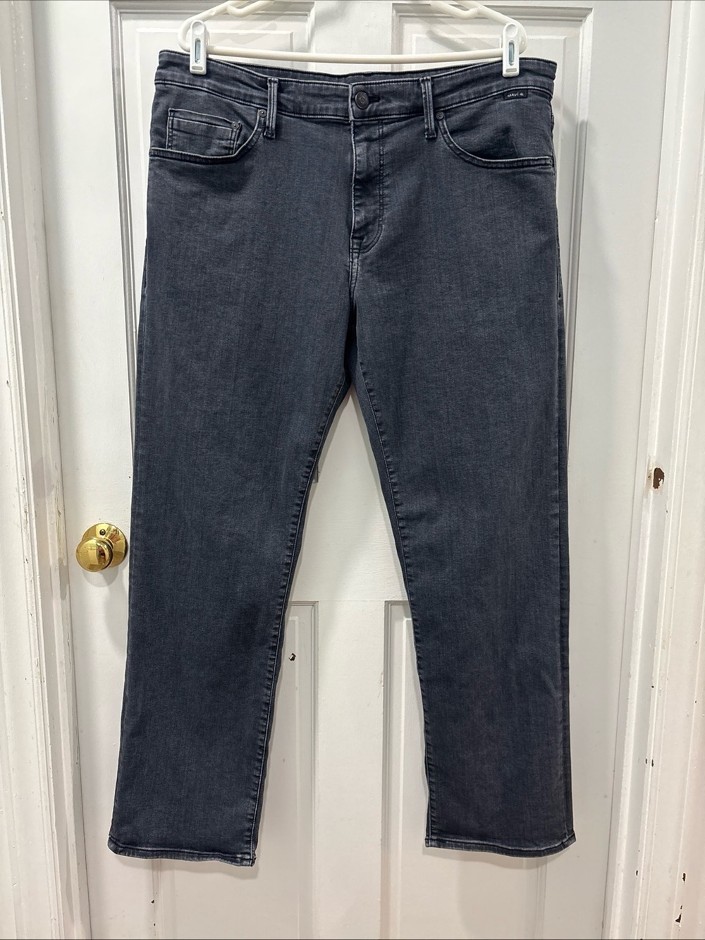 Mavi Jeans Matt Relaxed Straight Leg Size 36x32 Washed Black Stretch Denim EUC